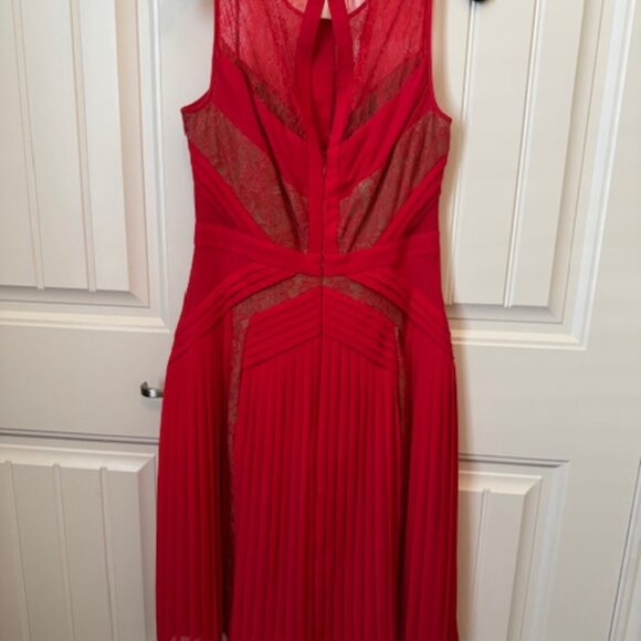 BCBGMAXAZRIA Sleeveless Chevron Pleated Lace - Picture 2 of 4